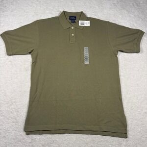 Club Room Mens Pique Polo Shirt Olive Green Short Sleeve 100% Cotton NWT Medium